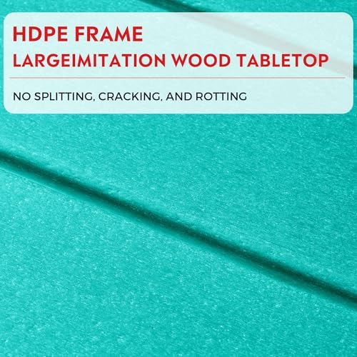 Adirondack Outdoor Coffee Table, HDPE Drink Table Weather Resistant, Patio - Image 5
