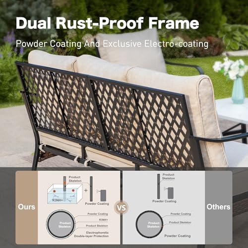 Metal Patio Furniture Set with Fire Pit, 5 Seats - Image 5