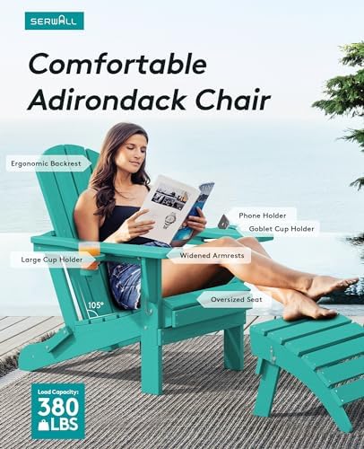 SERWALL Outdoor Adirondack Chair Set of 8 - Image 4