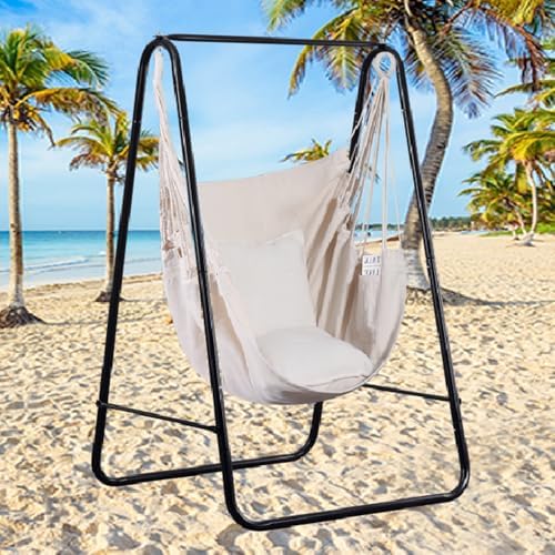 Goutime Hammock Chair, Boho Hanging Rope Ceiling Swing, Macrame Hanging - Image 7