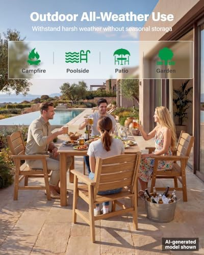 YEFU 12 Piece Square Patio Dining Set, Sturdy Aluminum Frame - Image 3