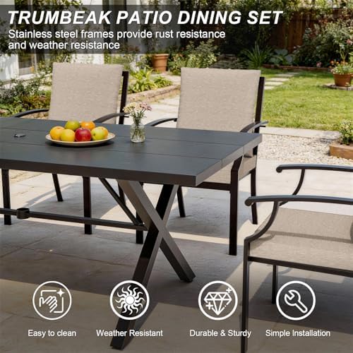 10 Piece Outdoor Dining Set for 8, Patio Table and Chairs Set - Image 7
