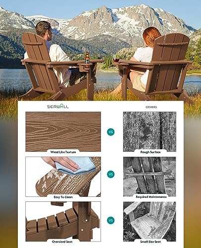 SERWALL Outdoor Adirondack Chair Set of 8 - Image 5