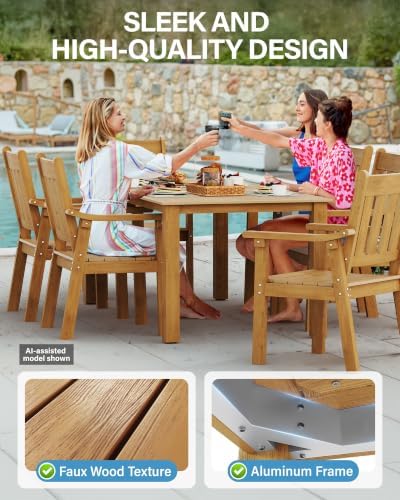 YEFU 5-Piece Patio Table Set, All-Weather HIPS, Metal Aluminum Frame - Image 4