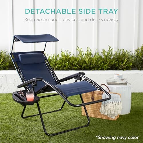 Best Choice Products Zero Gravity Chair Recliner w/ Canopy Shade - Image 6