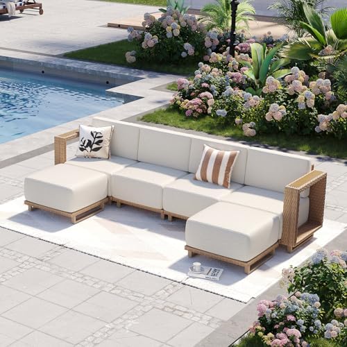 Aoxun Patio Furniture Set, 6 Piece Outdoor Sofa Set, Outdoor Conversation Set - Image 2