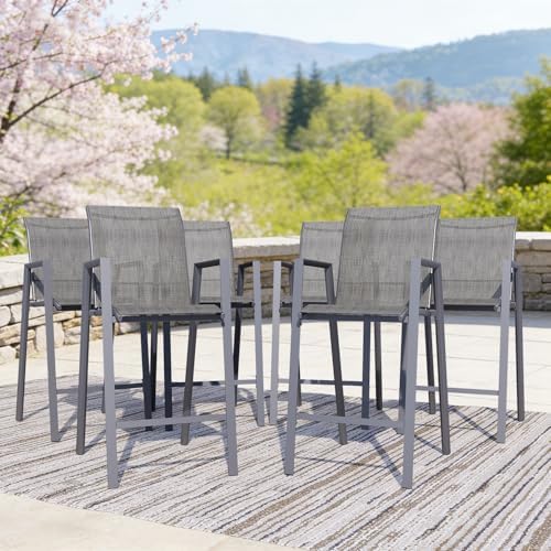 Outdoor Bar Stools Set of 6, Stackable Patio Bar Chairs, Bistro Chairs by Seekverse