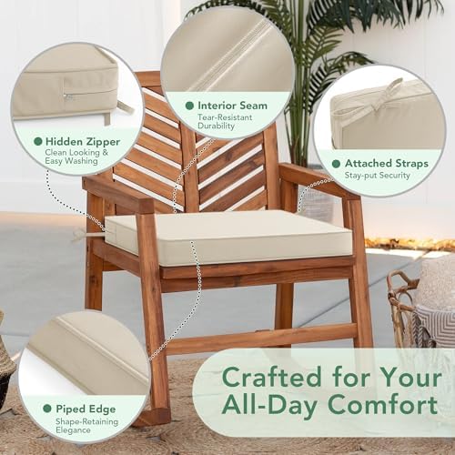 Outdoor Chair Cushions Set of 6: Waterproof & Fade Resistant Deep Seat Cushion - Image 4