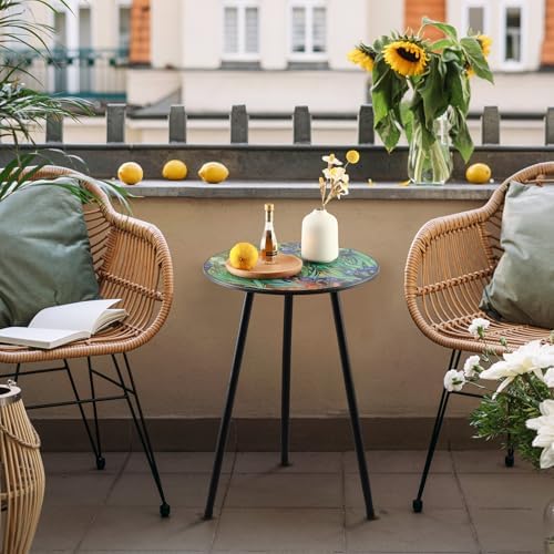 Party Zealot 2 Packs Metal Outdoor Side Table Irises Patio Side Tables - Image 7