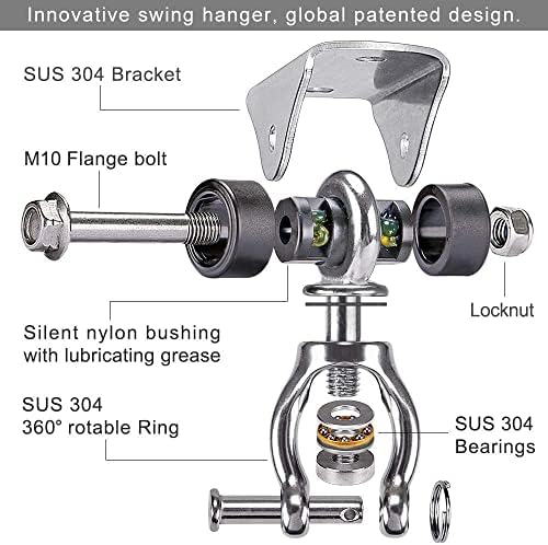 SELEWARE Silent Swing Hanger Heavy Duty Bearing Swing Hooks 1 Pack - Image 4
