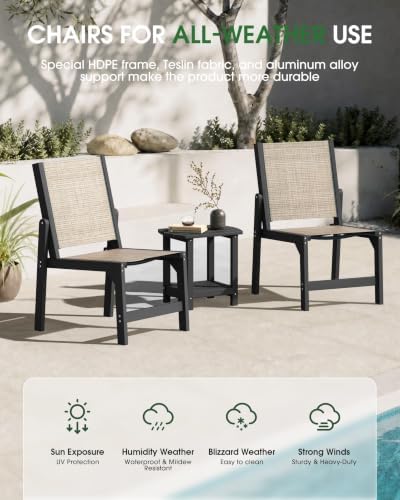 Stackable Outdoor Dining Chairs, HDPE Frame - Image 4