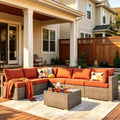 7 Pieces L Shaped Outdoor Patio Sectional Furniture by DesignforBetterLife