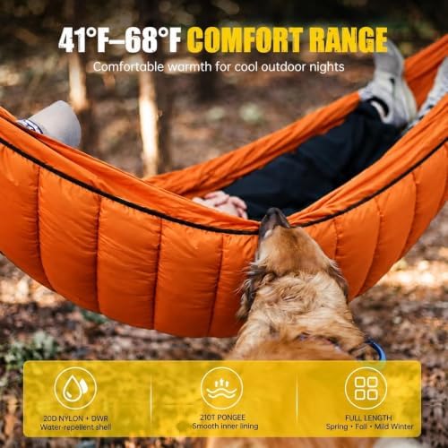 Camping Hammock Underquilt, Full Length Lightweight Insulated Quilt - Image 4