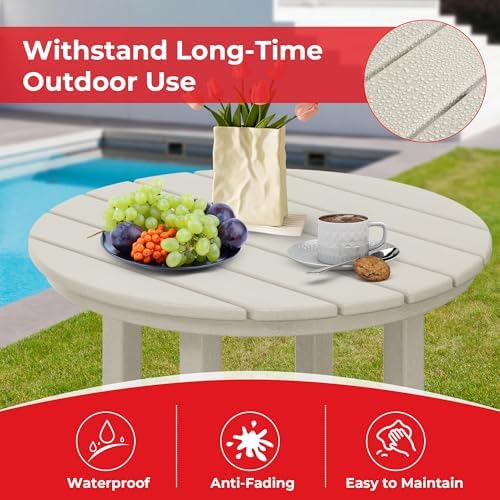 Outdoor Bar Table, Patio Bar Table 3-Pieces Set Bistro Dining Table Pub Table - Image 3