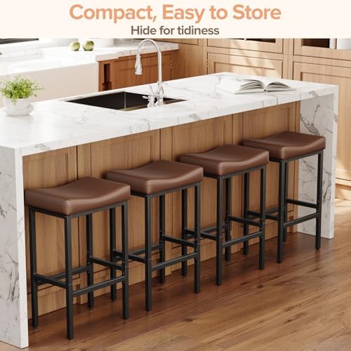 Compact 24 Inch Counter Height Bar Stools Set of 3 - Image 5