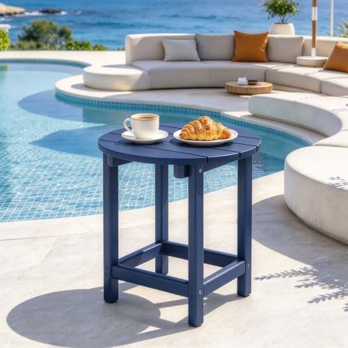 Round Adirondack Patio Side Table End Table, Outdoor Side Tables - Image 6