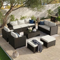 Aoxun 10 Piece Outdoor Patio Furniture Set 9 Seats, Outdoor Sectional by Aoxun
