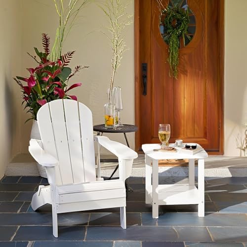 Adirondack Square Outdoor Side Table, 2-Tier Storage Patio Side Table - Image 6