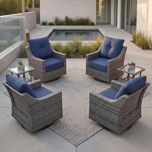 6 Piece Patio Furniture Set, 6-Inch Thick Cushions by Domvaranique