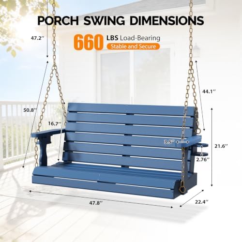 VINGLI 4 FT HDPE Porch Swing Outdoor - Image 2