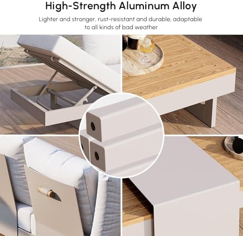homary 4-Piece Modular Outdoor Sofa Set - Image 4