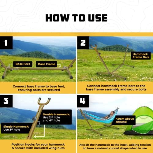 Wise Owl Outfitters Adjustable Portable Hammock Stand, 440lb Capacity - Image 5