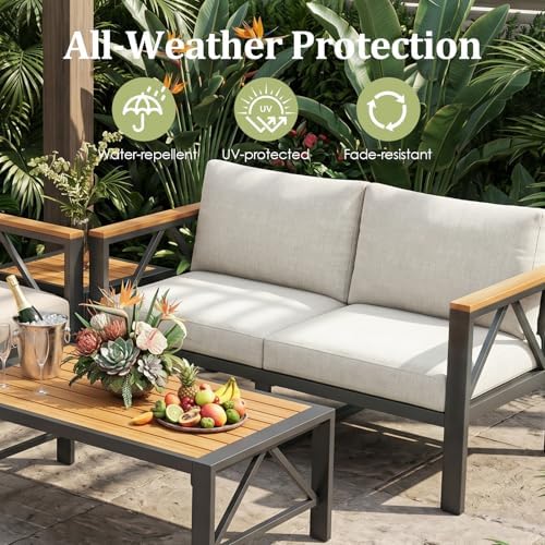 INGEROOM 5 PCS Aluminum Outdoor Patio Furniture Set - Image 4