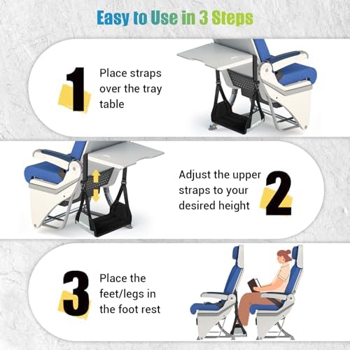 2-Pack Foot Hammock Plane Travel, No Collapse Thickened Bamboo Foot Rest - Image 5