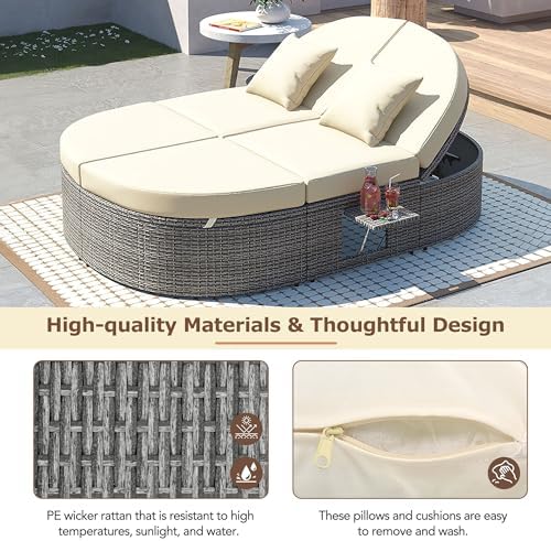 Outdoor Sun Bed Patio 2-Person Daybed - Image 4