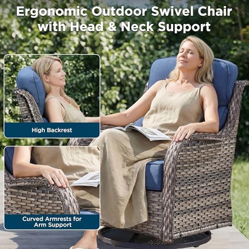 Luxury 6 Pieces Outdoor Patio Furniture Set-All Weather Wicker Outdoor Furniture - Image 4