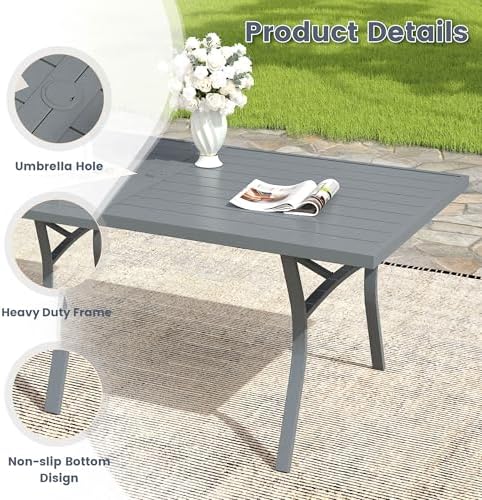 VICLLAX 70.9" Patio Dining Table - Image 5