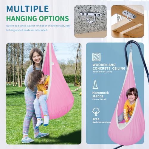 OUTREE Kids Pod Swing Seat, Cotton Sensory Swing - Image 2