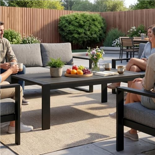 KISLOT Aluminum Outdoor Patio Furniture Loveseat, 3 Seater Outside Patio Sofa - Image 5