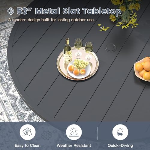 VICLLAX 53" Round Patio Dining Table - Image 5
