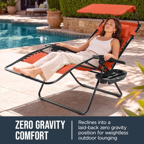 Best Choice Products Oversized Padded Zero Gravity Chair Recliner w/ Canopy - Image 6