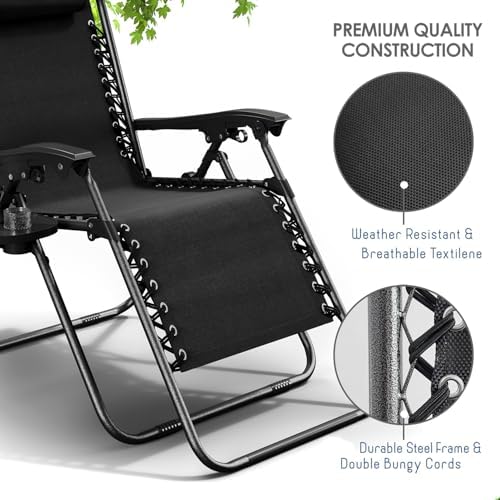 Nestl Zero Gravity Chairs Set of 6, Patio Lounge Chair Outdoor - Image 7