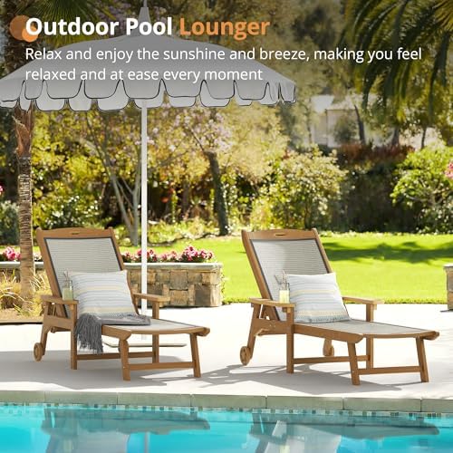 LUE BONA Chaise Lounge Chair Set of 4, HDPS & HDPE Wicker Material - Image 2