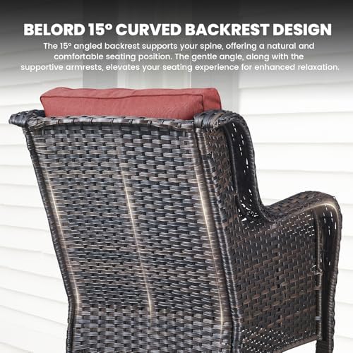 Outdoor Furniture Set Patio Wicker Chairs, 3 Peices Porch Rattan Furniture - Image 2