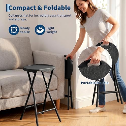 Garvee Folding Stool with Handle 24 Inch Tall 400lbs Capacity - Image 6
