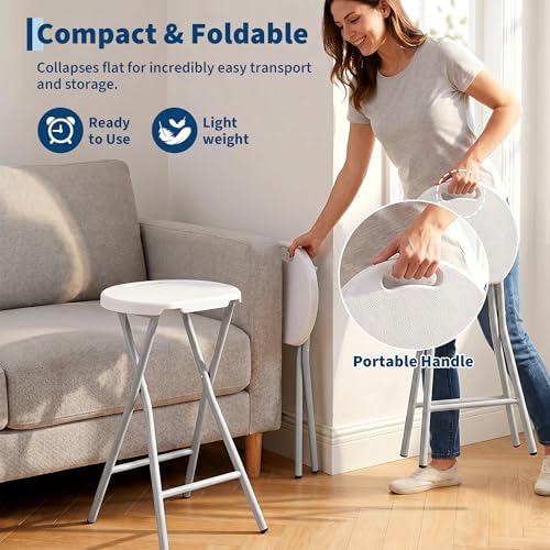 Garvee Folding Stool with Handle 24 Inch Tall 400lbs Capacity - Image 6