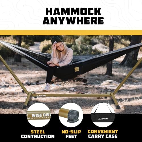 Wise Owl Outfitters Adjustable Portable Hammock Stand, 440lb Capacity - Image 2