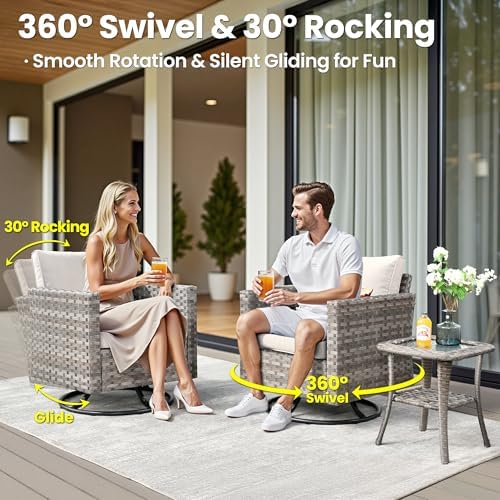 ovios 15 Pieces Patio Furniture Set, Outdoor Wicker Sectional Sofa Couch - Image 2