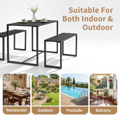 42" Outdoor Metal Patio Dining Set - Image 7