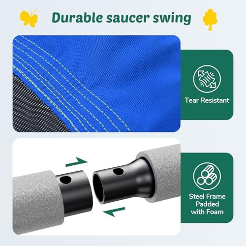 Trekassy 440lbs Swing Sets for Backyard, 2 Seat Saucer & Belt Swing - Image 6