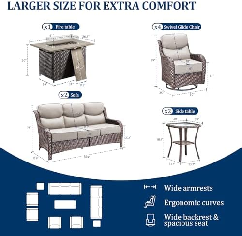 Luxury Swivel Rocker Chairs Fire Pit Set - Image 4
