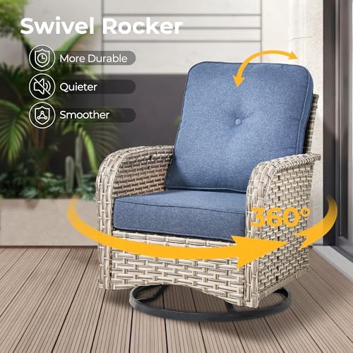 HOOOWOOO Outdoor Sectional Patio Furniture Set, 8 Pieces Wicker Conversation - Image 2