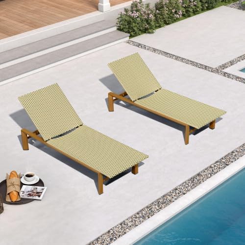 PURPLE LEAF Oversized Outdoor Lounge Chair French Set of 2 by PURPLELEAF