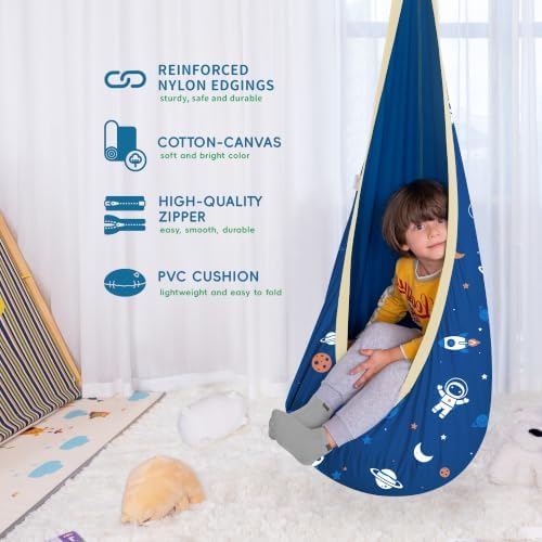 OUTREE Kids Pod Swing Seat, Cotton Sensory Swing - Image 4