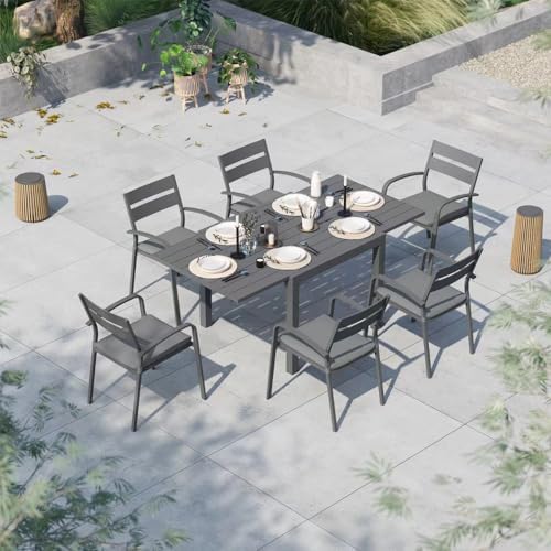 Soleil Jardin Aluminum Extendable Outdoor Dining Table - Image 2