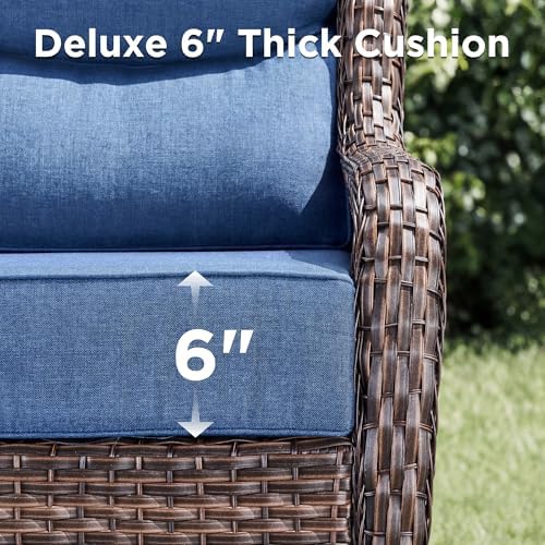 Luxury Outdoor Swivel Rocker Patio Chairs-4 Pieces High Back Swivel Rocker - Image 5